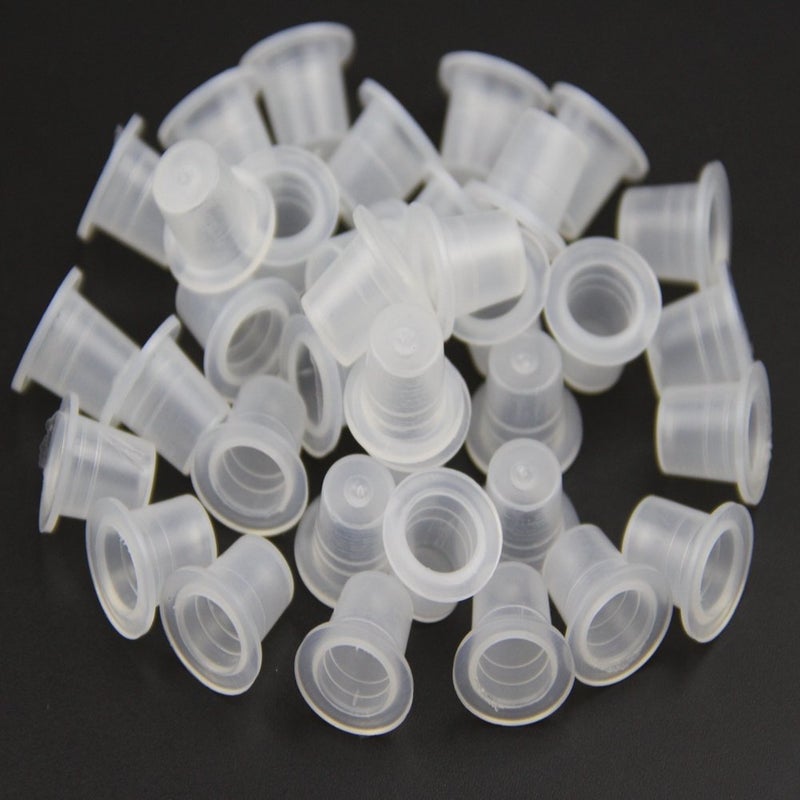 new star tattoo Disposable Ink Cups,New Star Tattoo 500pcs Plastic Small Tattoo Ink Cups Supplies #9 Ink Cap Holder for Tatto Pigment - Image 1